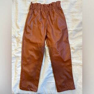 Little girl’s leather pants, size 4-5T